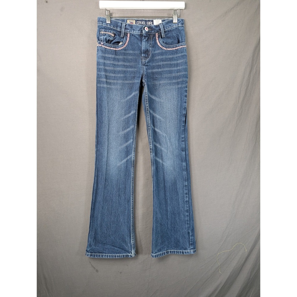 Cruel Girl Jeans Girls 16S Blue Denim Bootcut Western Embroidered